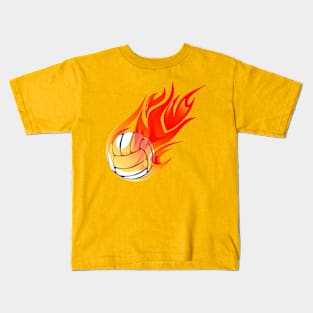 Flaming Volleyball Kids T-Shirt